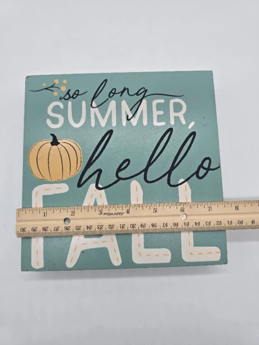 Fall Pumpkin Decor So Long Summer Hello Fall Tabletop Sign 7.5